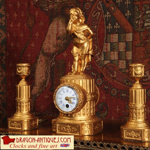 Charming Miniature Boudoir Clock Set