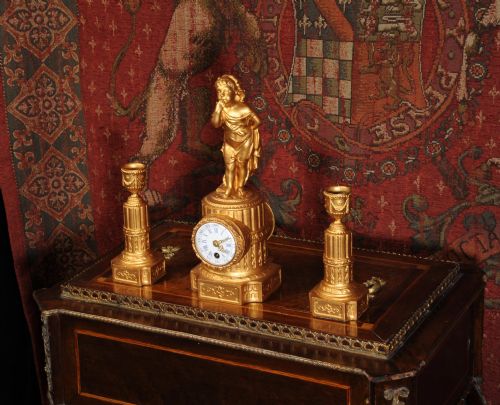 fig 2. Charming Miniature Boudoir Clock Set