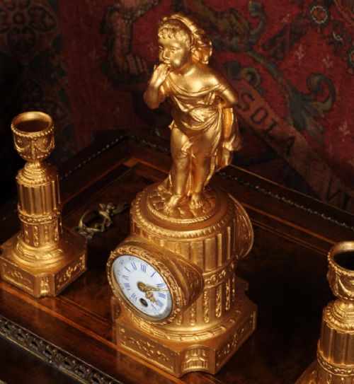 fig 3. Charming Miniature Boudoir Clock Set