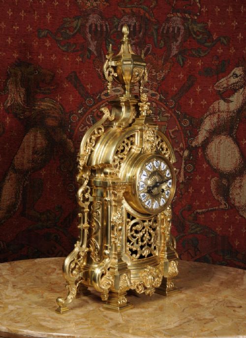 fig 2. Large Fine Bronze Clock With Visible Pendulum by H. Luppens et Cie, Paris.