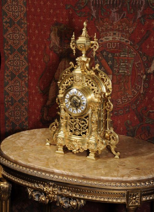 fig 3. Large Fine Bronze Clock With Visible Pendulum by H. Luppens et Cie, Paris.