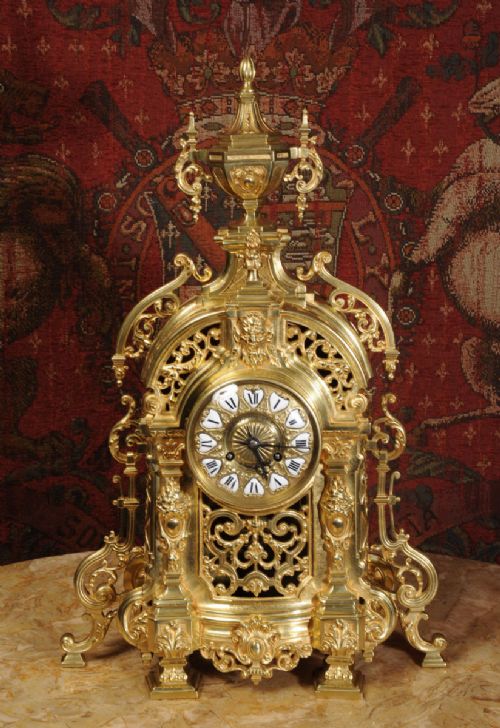 fig 4. Large Fine Bronze Clock With Visible Pendulum by H. Luppens et Cie, Paris.