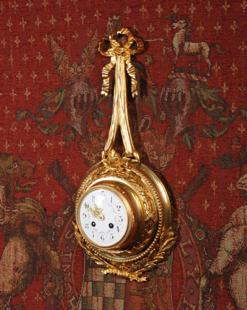 fig 1. Antique French Louis XVI Ormolu Cartel Wall Clock