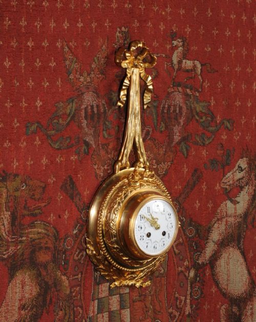 fig 3. Antique French Louis XVI Ormolu Cartel Wall Clock