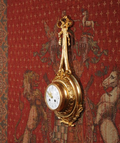 fig 4. Antique French Louis XVI Ormolu Cartel Wall Clock