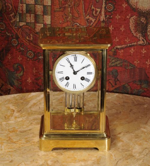 fig 3. Japy Freres Antique French Four Glass Crystal Regulator
 J. E. Caldwell of Philadelphia.