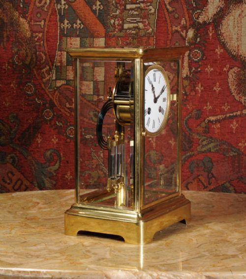 fig 4. Japy Freres Antique French Four Glass Crystal Regulator
 J. E. Caldwell of Philadelphia.
