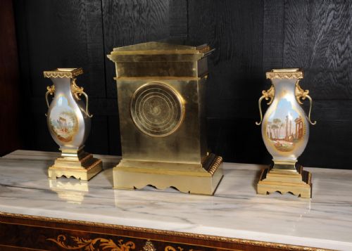 fig 3. Large St Denis Porcelain Mounted Gilt Bronze Clock Set
by Achilles Brocot