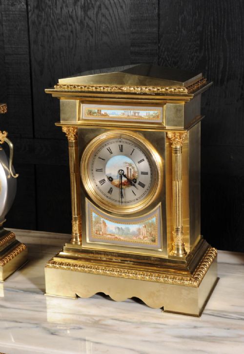 fig 4. Large St Denis Porcelain Mounted Gilt Bronze Clock Set
by Achilles Brocot