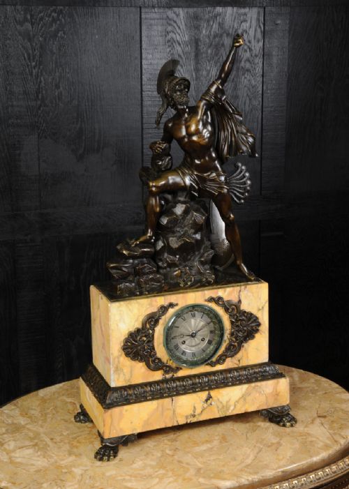 fig 3. Agamemnon, Greek Hero of the Trojan War ~ Fine and Early Bronze Clock  
by Honoré Pons 