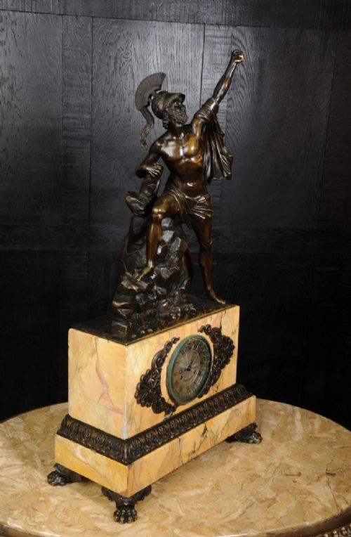 fig 4. Agamemnon, Greek Hero of the Trojan War ~ Fine and Early Bronze Clock  
by Honoré Pons 
