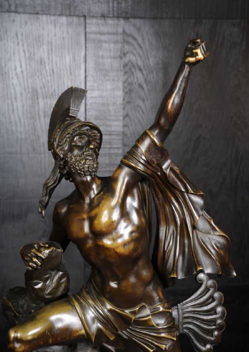 fig 5. Agamemnon, Greek Hero of the Trojan War ~ Fine and Early Bronze Clock  
by Honoré Pons 