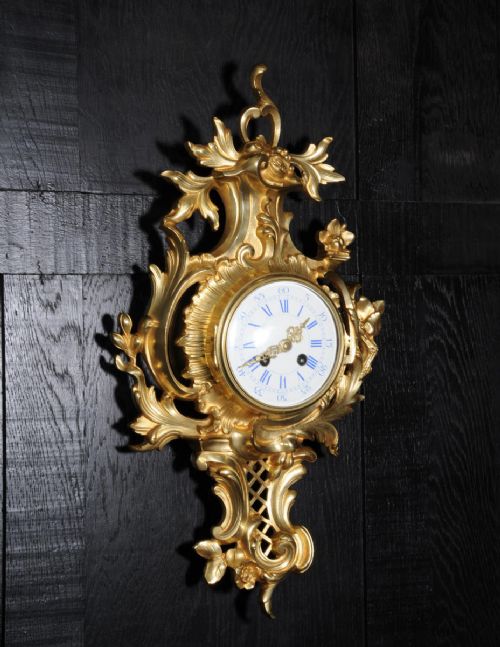 fig 2. Antique French Rococo Cartel Wall Clock by Japy Freres