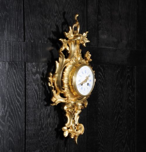 fig 3. Antique French Rococo Cartel Wall Clock by Japy Freres