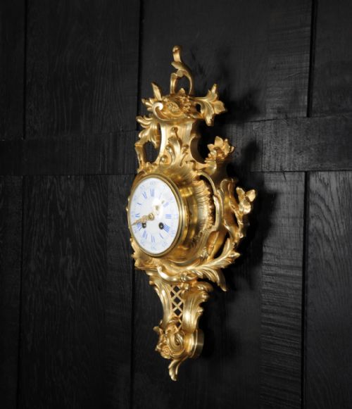 fig 4. Antique French Rococo Cartel Wall Clock by Japy Freres