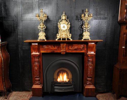 fig 3. Large Antique French Gothic Clock Set ~ A D Mougin