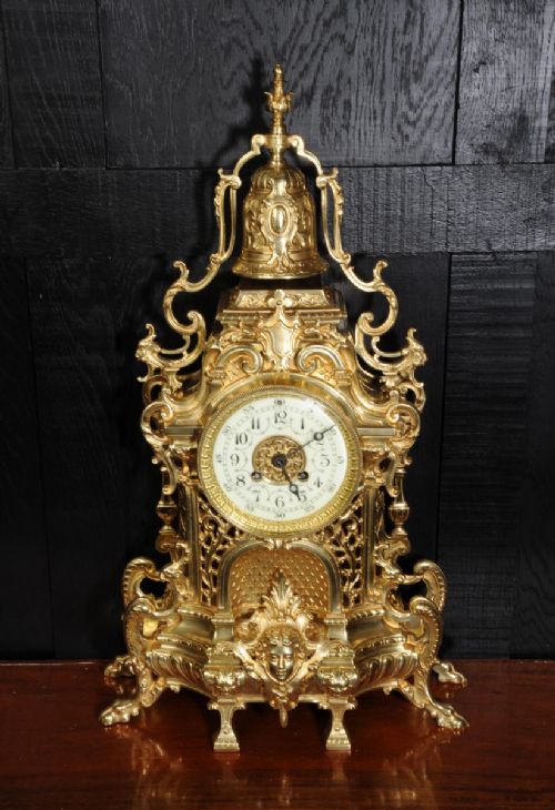 fig 4. Large Antique French Gothic Clock Set ~ A D Mougin