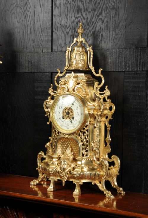 fig 5. Large Antique French Gothic Clock Set ~ A D Mougin