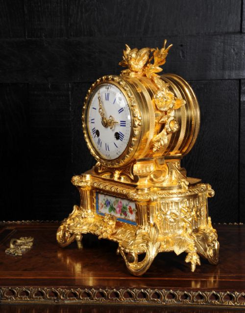 fig 3. Stunning Early Ormolu and Sevres Porcelain Boudoir Clock ~ Rollin A Paris