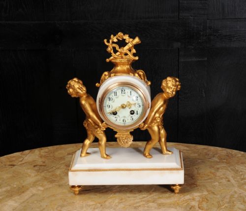 Stunning Antique French Clock, Cherub Carriers
