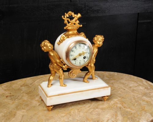 fig 2. Stunning Antique French Clock, Cherub Carriers