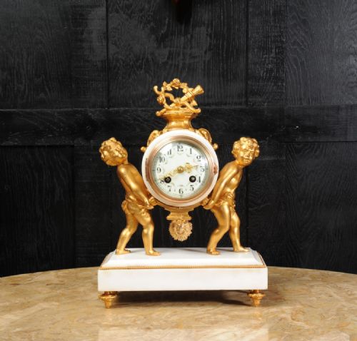 fig 4. Stunning Antique French Clock, Cherub Carriers
