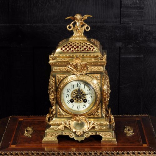 Antique French Table Clock by F Marti