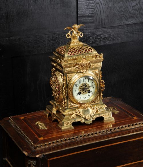fig 1. Antique French Table Clock by F Marti