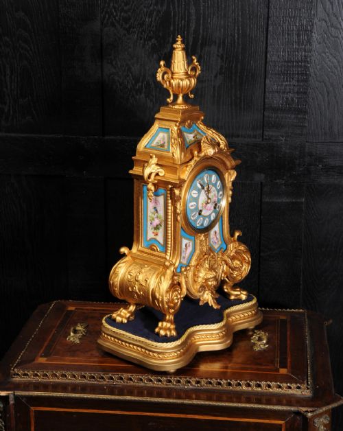 fig 1. Japy Freres Sevres Porcelain & Gilt Metal Boudoir Clock