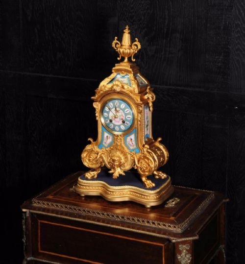 fig 2. Japy Freres Sevres Porcelain & Gilt Metal Boudoir Clock