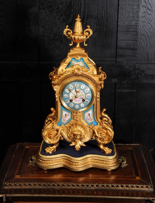 fig 3. Japy Freres Sevres Porcelain & Gilt Metal Boudoir Clock