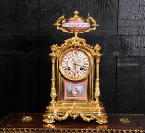 fig 1. Japy Frères Sèvres Porcelain and Ormolu Boudoir Clock