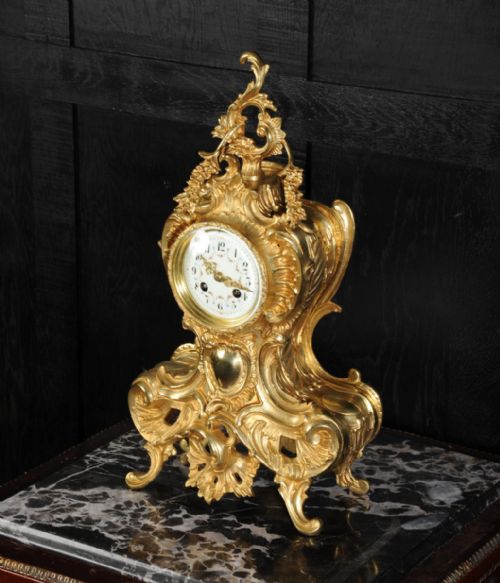 fig 2. Stunning Antique French Gilt Bronze Rococo Clock