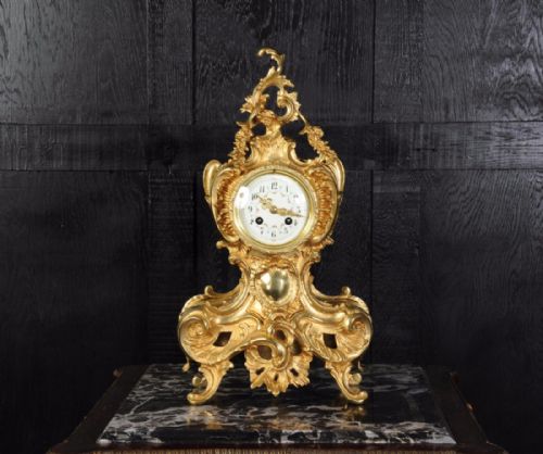 fig 3. Stunning Antique French Gilt Bronze Rococo Clock
