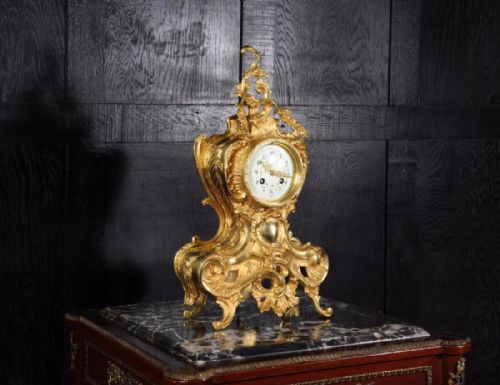 fig 4. Stunning Antique French Gilt Bronze Rococo Clock