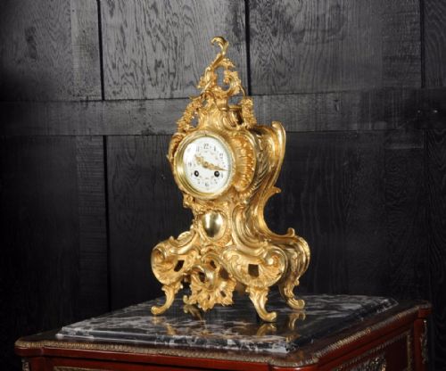 fig 5. Stunning Antique French Gilt Bronze Rococo Clock