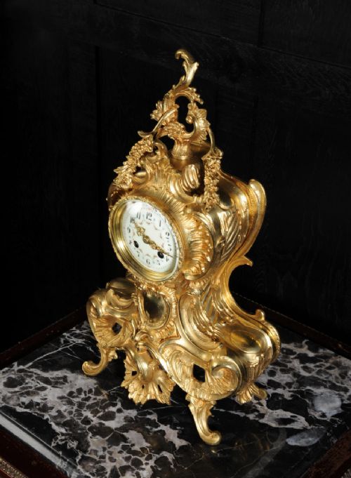 fig 6. Stunning Antique French Gilt Bronze Rococo Clock