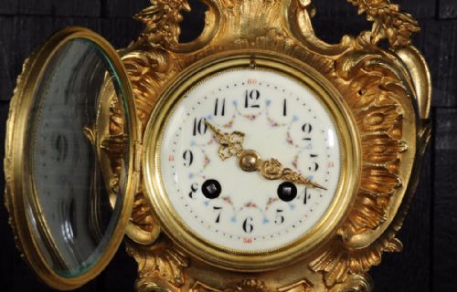 fig 7. Stunning Antique French Gilt Bronze Rococo Clock