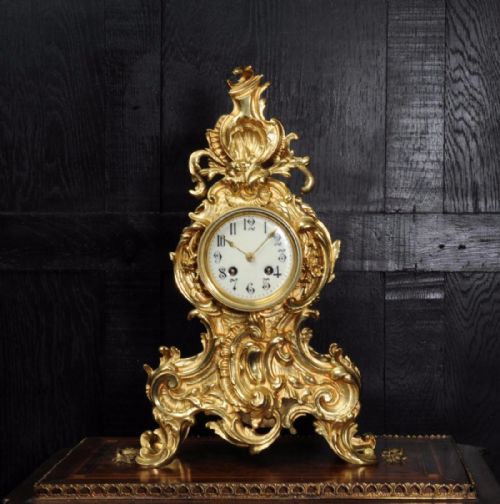 fig 1. Antique French Gilt Bronze Rococo Clock