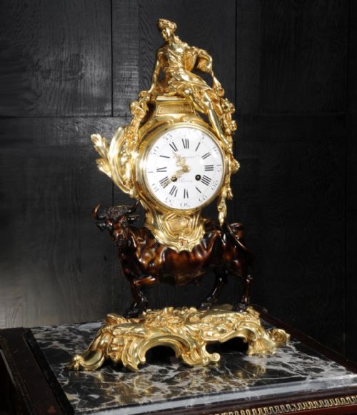 fig 3. Antique French Bronze and Ormolu Clock - Europa and the Bull by Meunier, Paris