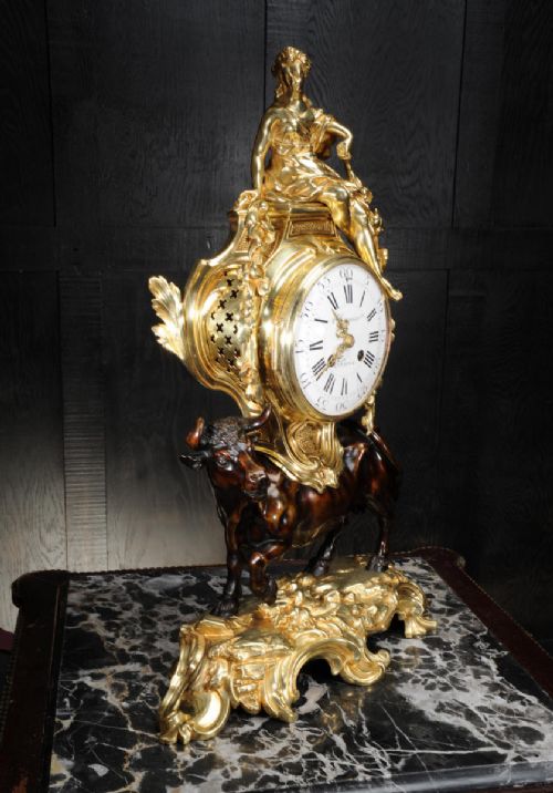 fig 4. Antique French Bronze and Ormolu Clock - Europa and the Bull by Meunier, Paris