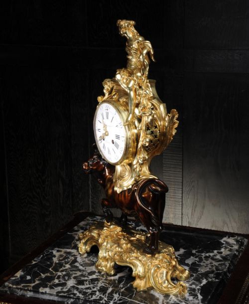 fig 6. Antique French Bronze and Ormolu Clock - Europa and the Bull by Meunier, Paris