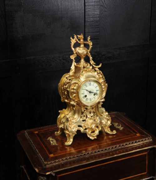 fig 1. Antique French Gilt Bronze Rococo Clock