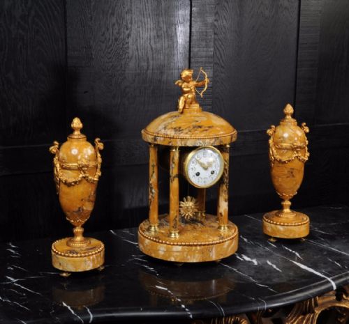 fig 2. Grand Tour Style Portico Clock Set by Samauel Marti