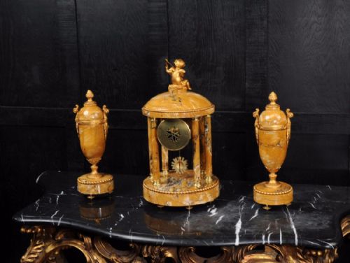 fig 4. Grand Tour Style Portico Clock Set by Samauel Marti