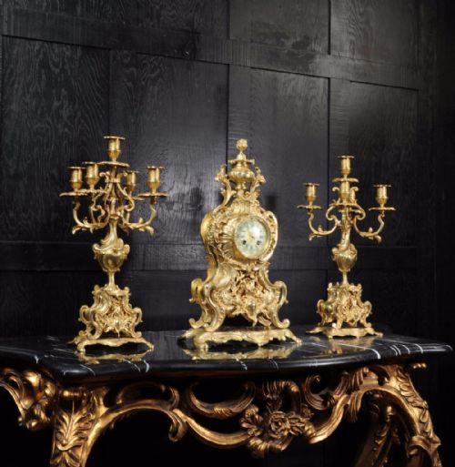 fig 4. Large Rococo Clock Set by A D Mougin