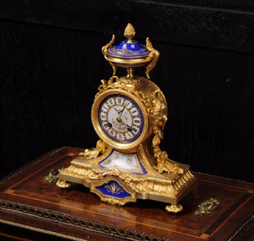 fig 2. Japy Freres Ormolu and Sevres Porcelain Boudoir Clock