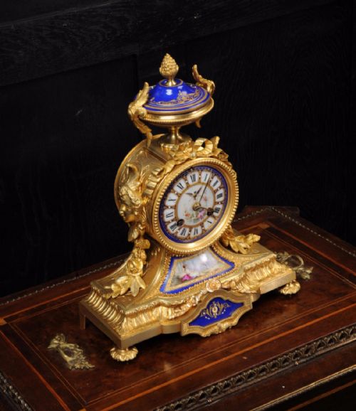 fig 4. Japy Freres Ormolu and Sevres Porcelain Boudoir Clock
