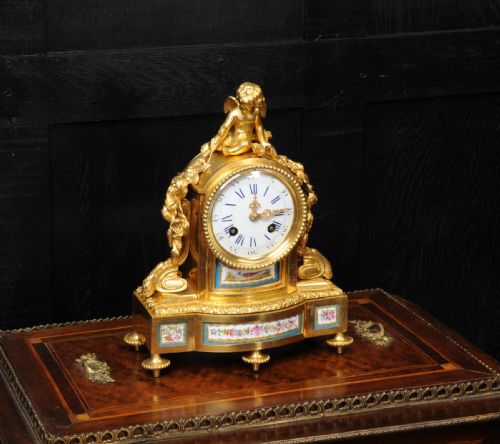 fig 2. Japy Freres Early Ormolu and Sèvres Porcelain Clock ~ Cupid