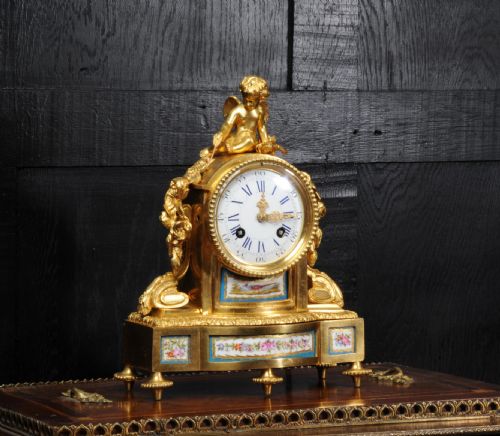 fig 4. Japy Freres Early Ormolu and Sèvres Porcelain Clock ~ Cupid